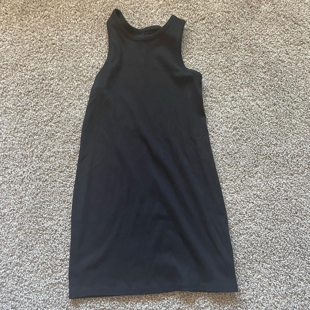 A New Day Black Ribbed Sleeveless Dress